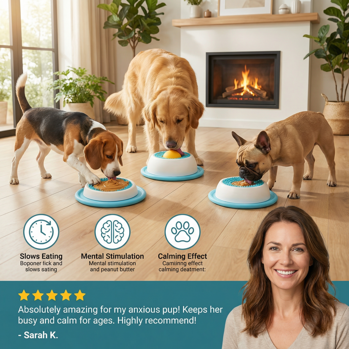 Textured Dog Licking Mat & Slow Feeder
