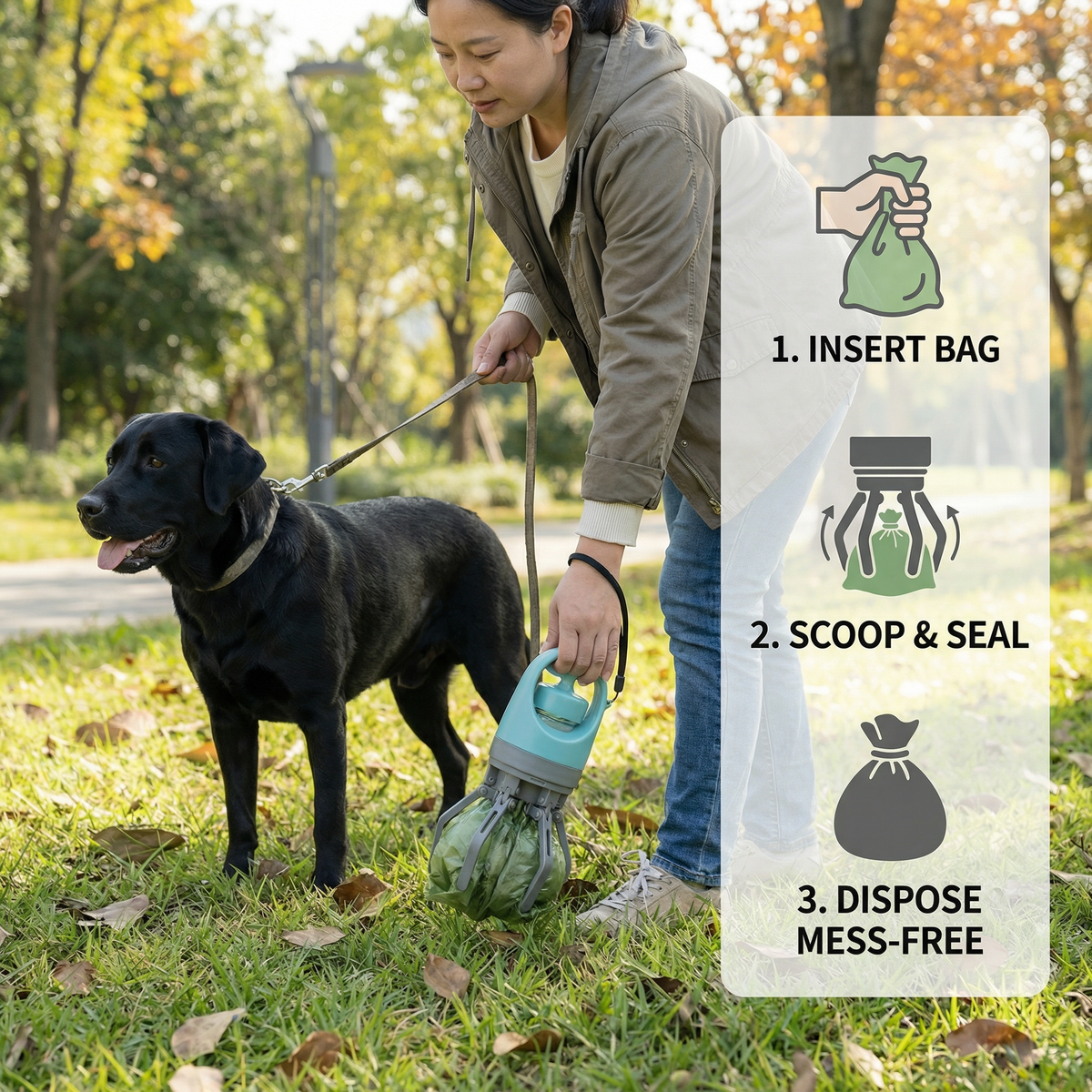 Portable Dog Poo Scoop & Bag Set