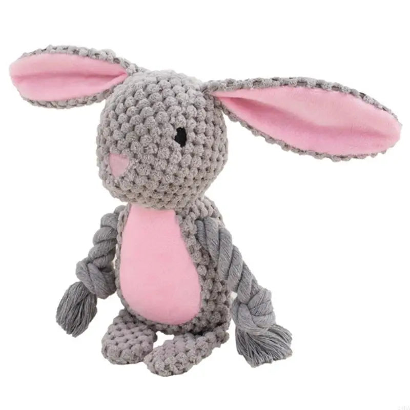 Plush & Cotton Rope Squeaky Dog Toy