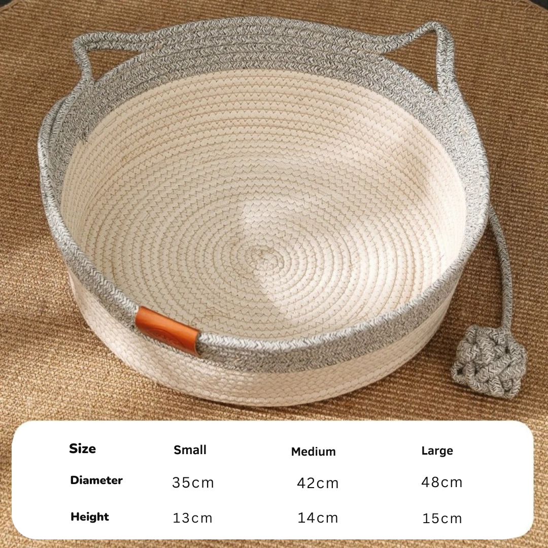 Handwoven Cotton Rope Cat Basket Bed