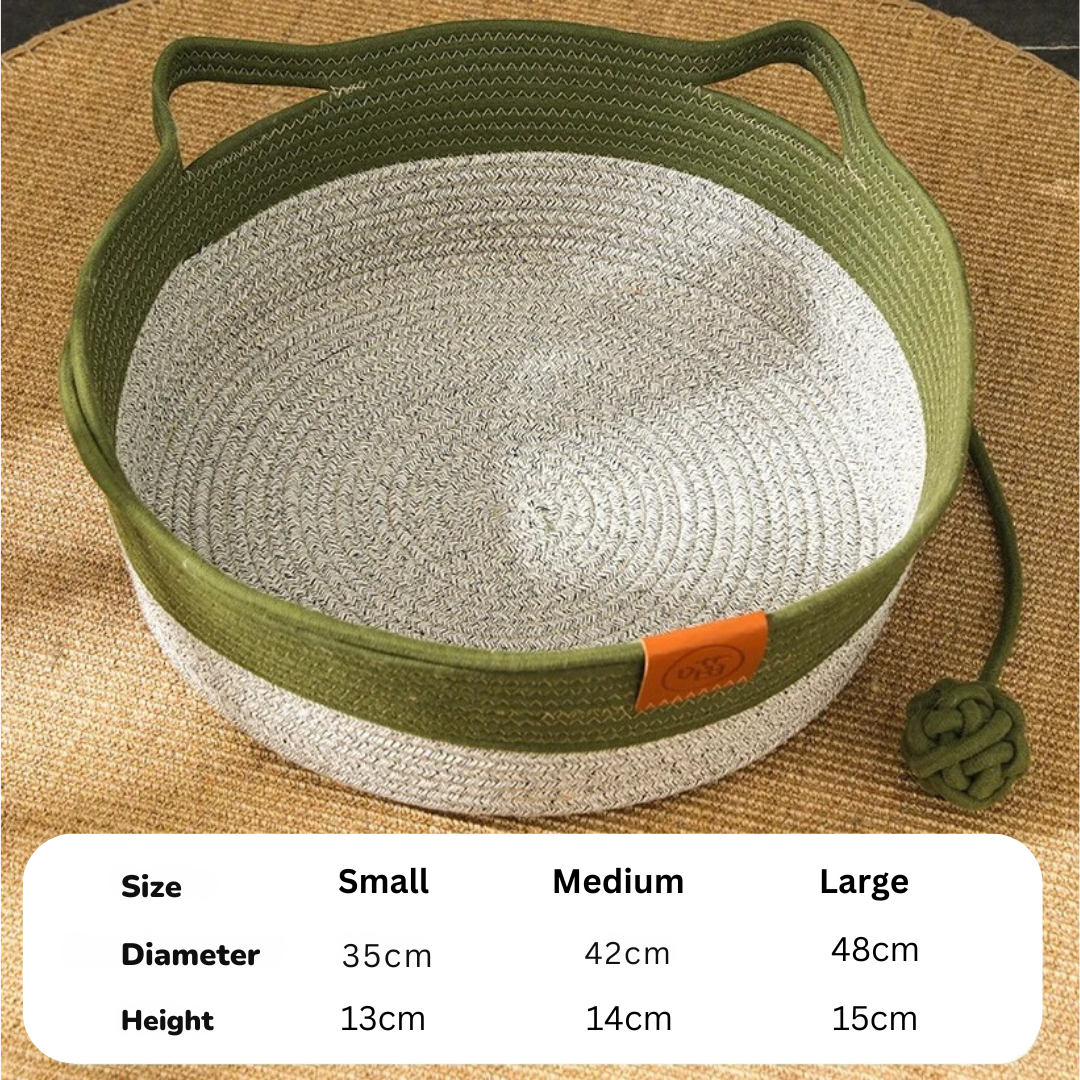 Handwoven Cotton Rope Cat Basket Bed