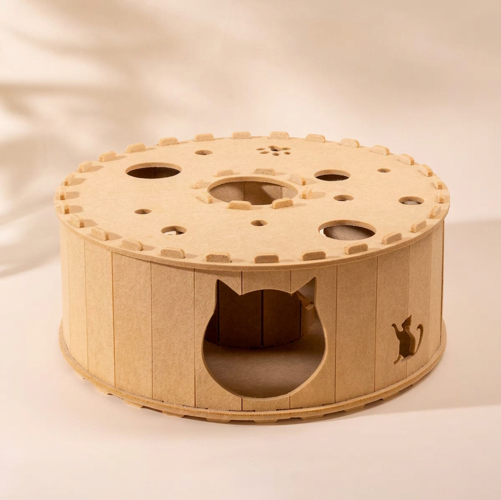Foldaway Cat Tunnel House with Scratch & Rest Areas