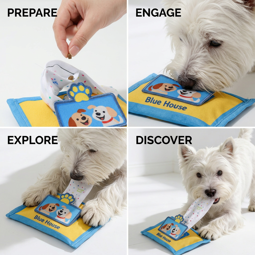 Wet-Wipe Style Dog Snuffle Toy with Treat Pocket