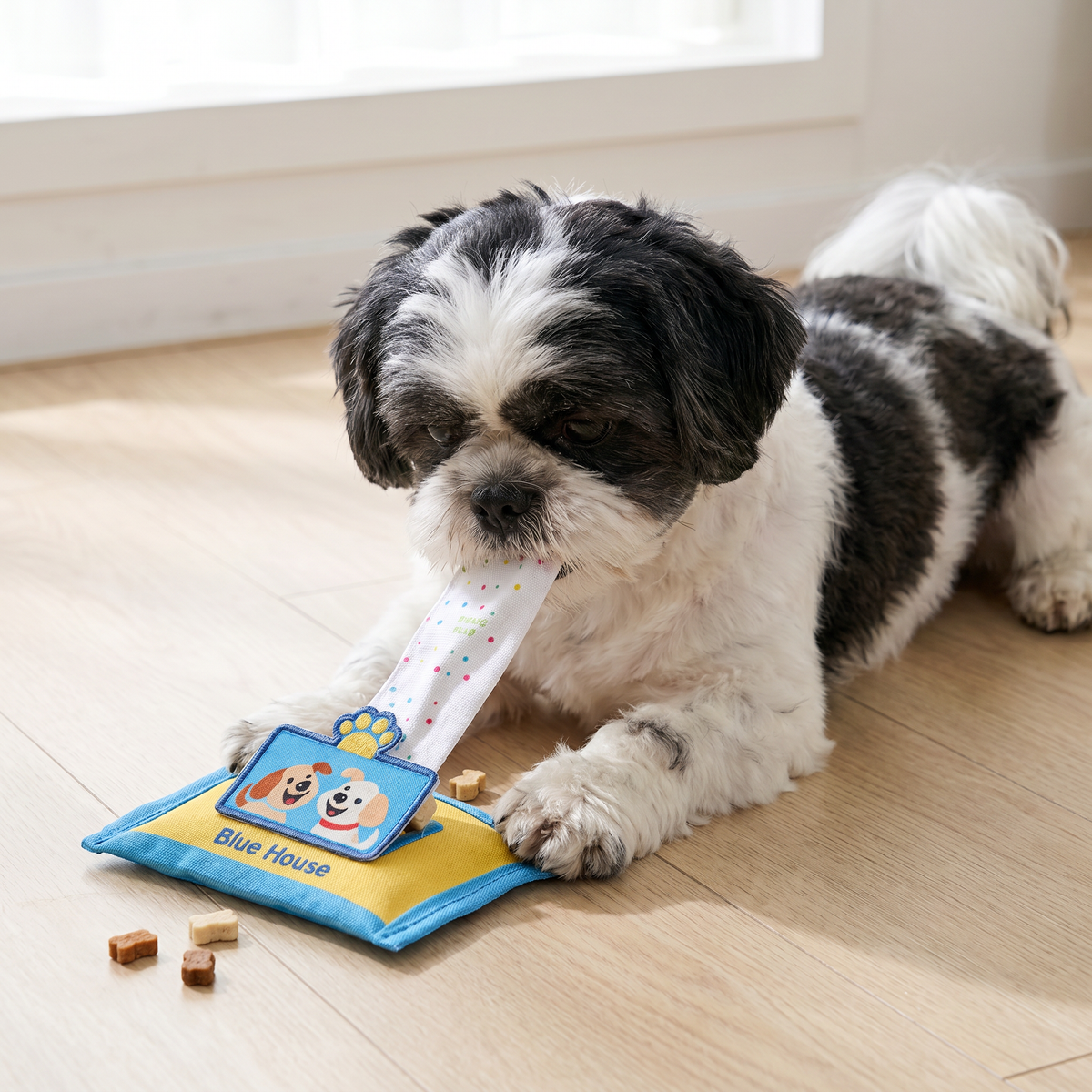 Wet-Wipe Style Dog Snuffle Toy with Treat Pocket