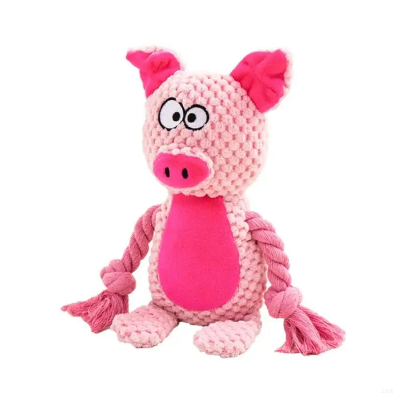 Plush & Cotton Rope Squeaky Dog Toy